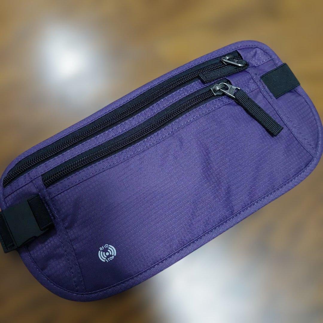 Security Pouch - Anti-Skimming, Lightweight, Travel Safe, Purple