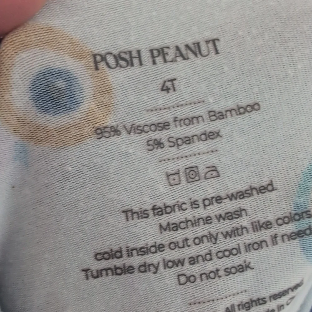 Posh Peanut Light Blue Eye-Print Peplum Top with Navy Dot Shorts